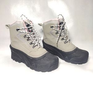 Itasca Winter Snow Boots Size 11 Gray Lutsen Leather Pink Thinsulate Lace Up